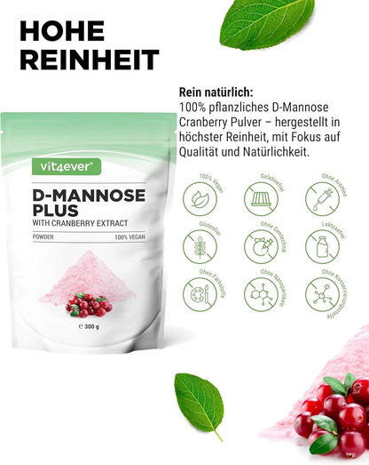Vit4ever D-Mannose Cranberry Pulver 300g