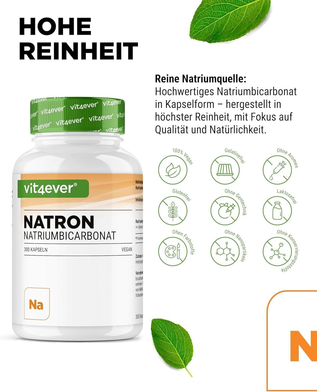 Vit4ever Natron Kapseln 1000 mg 300 Stk