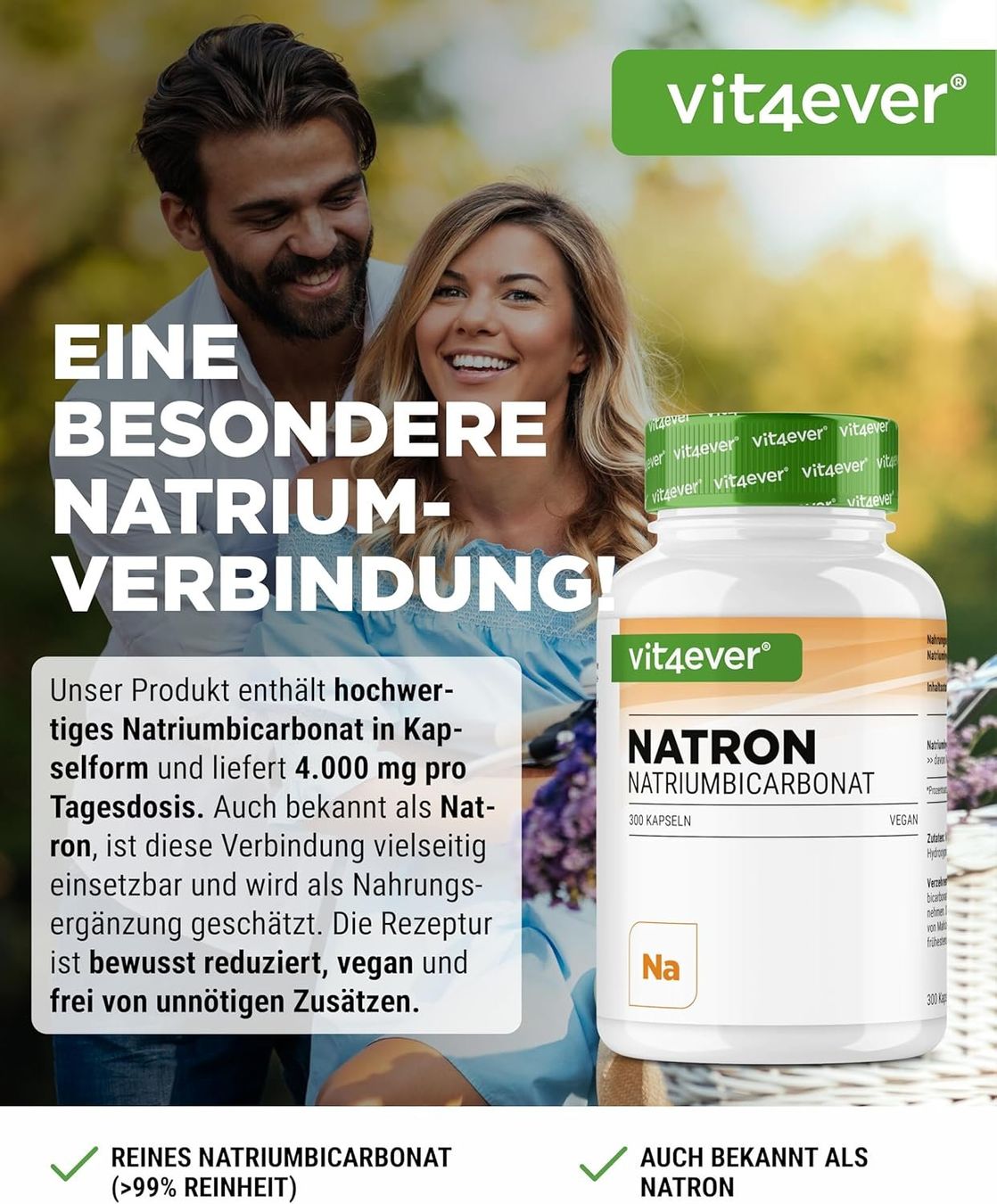 Vit4ever Natron Kapseln 1000 mg 300 Stk