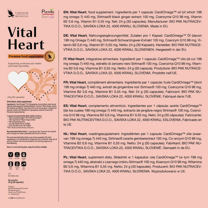 Vital Heart Kapseln mit Q10 Omega 7 Vitamin B1 B2