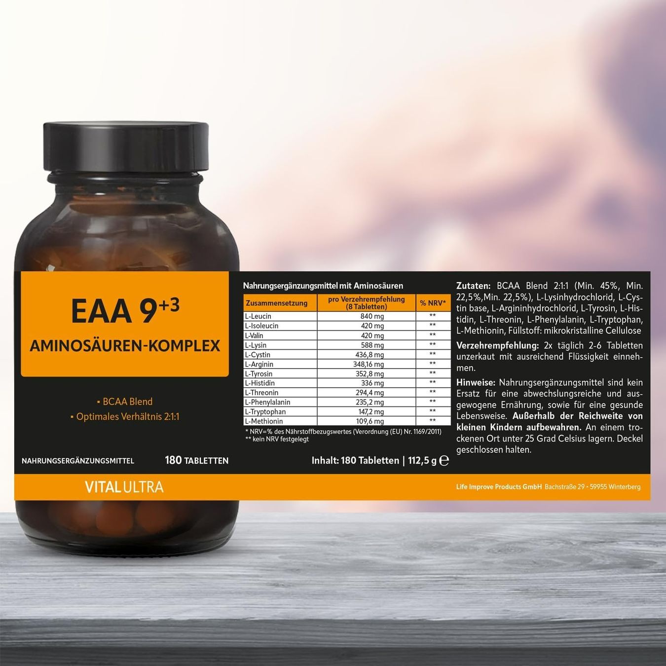 Vital Ultra EAA 9+3 BCAA Aminosäuren 180 Tabletten