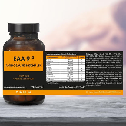 Vital Ultra EAA 9+3 BCAA Aminosäuren 180 Tabletten