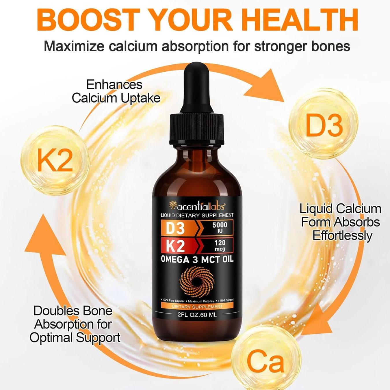 Vitamin D3 K2 Tropfen 5000 IE MK-7 120 µg 60 ml
