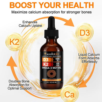 Vitamin D3 K2 Tropfen 5000 IE MK-7 120 µg 60 ml