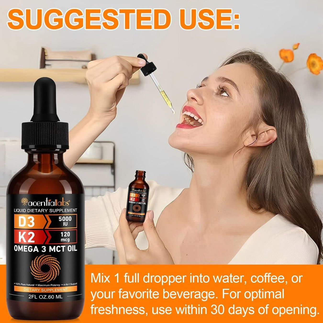 Vitamin D3 K2 Tropfen 5000 IE MK-7 120 µg 60 ml