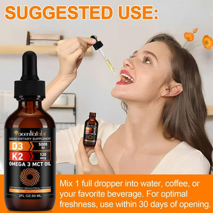 Vitamin D3 K2 Tropfen 5000 IE MK-7 120 µg 60 ml