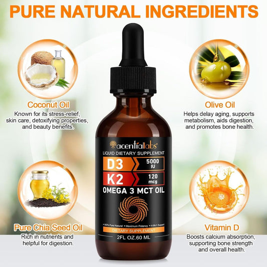 Vitamin D3 K2 Tropfen 5000 IE MK-7 120 µg 60 ml