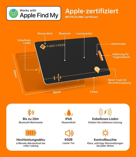 Wallet Tracker Karte 2er Set Find My iOS Bluetooth