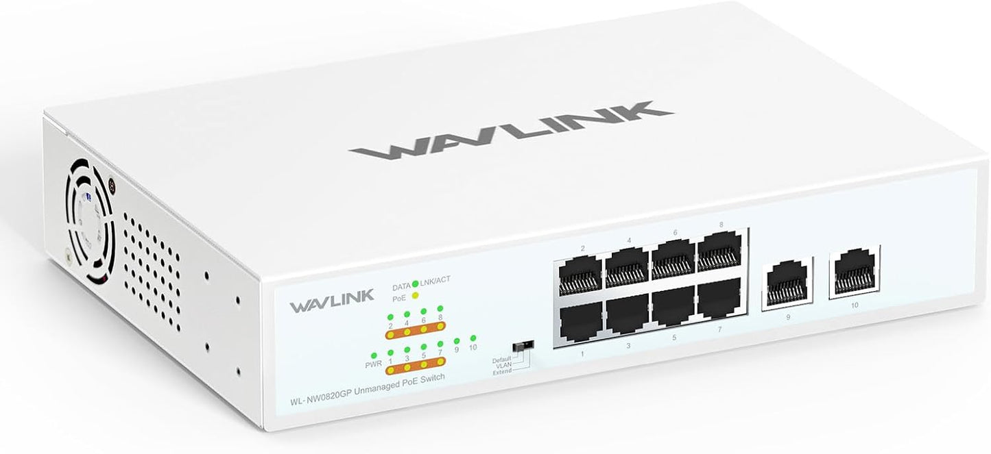 WAVLINK 10-Port Gigabit PoE Switch