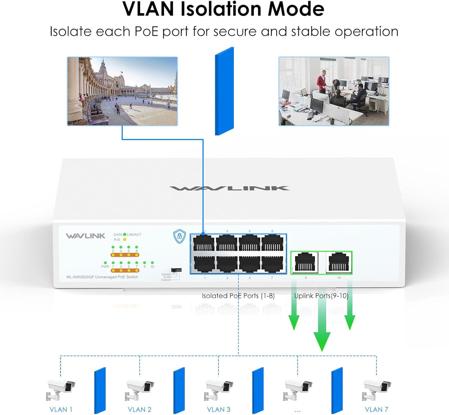 WAVLINK PoE Switch Metallgehäuse