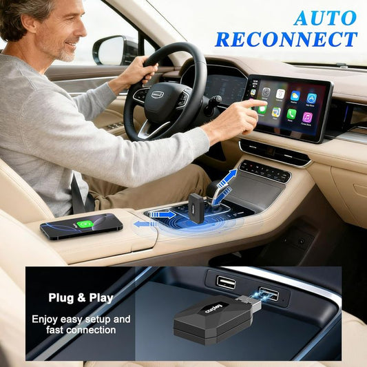 Wireless CarPlay Android Auto Adapter USB-A USB-C